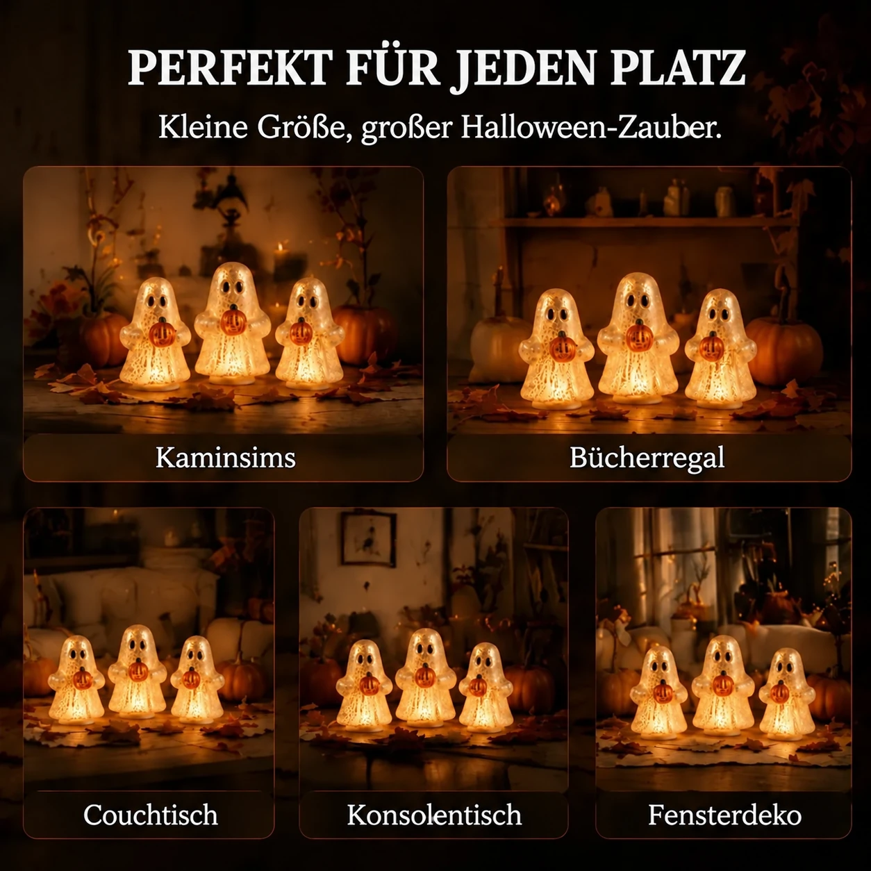 Leuchtendes Geister-Lichterset – 3 Teile