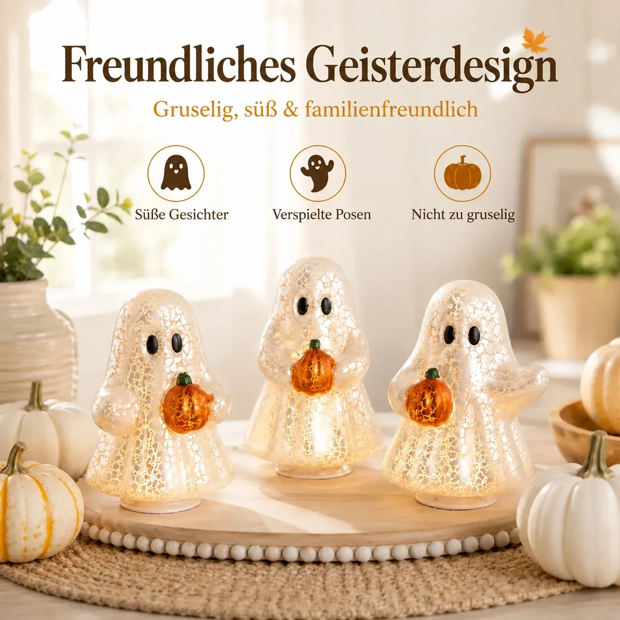 Leuchtendes Geister-Lichterset – 3 Teile