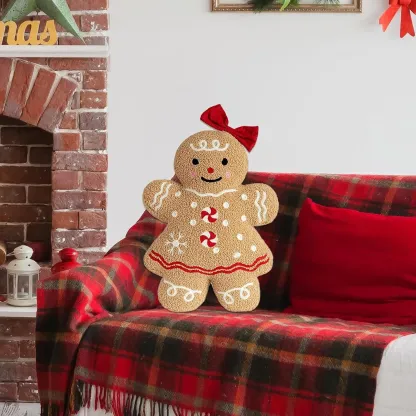Christmas Gingerbread Man Pillow – 17.7 in