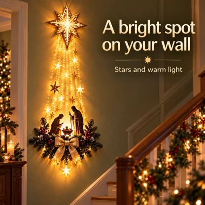 Lighted Nativity &amp; Star Wall Decoration