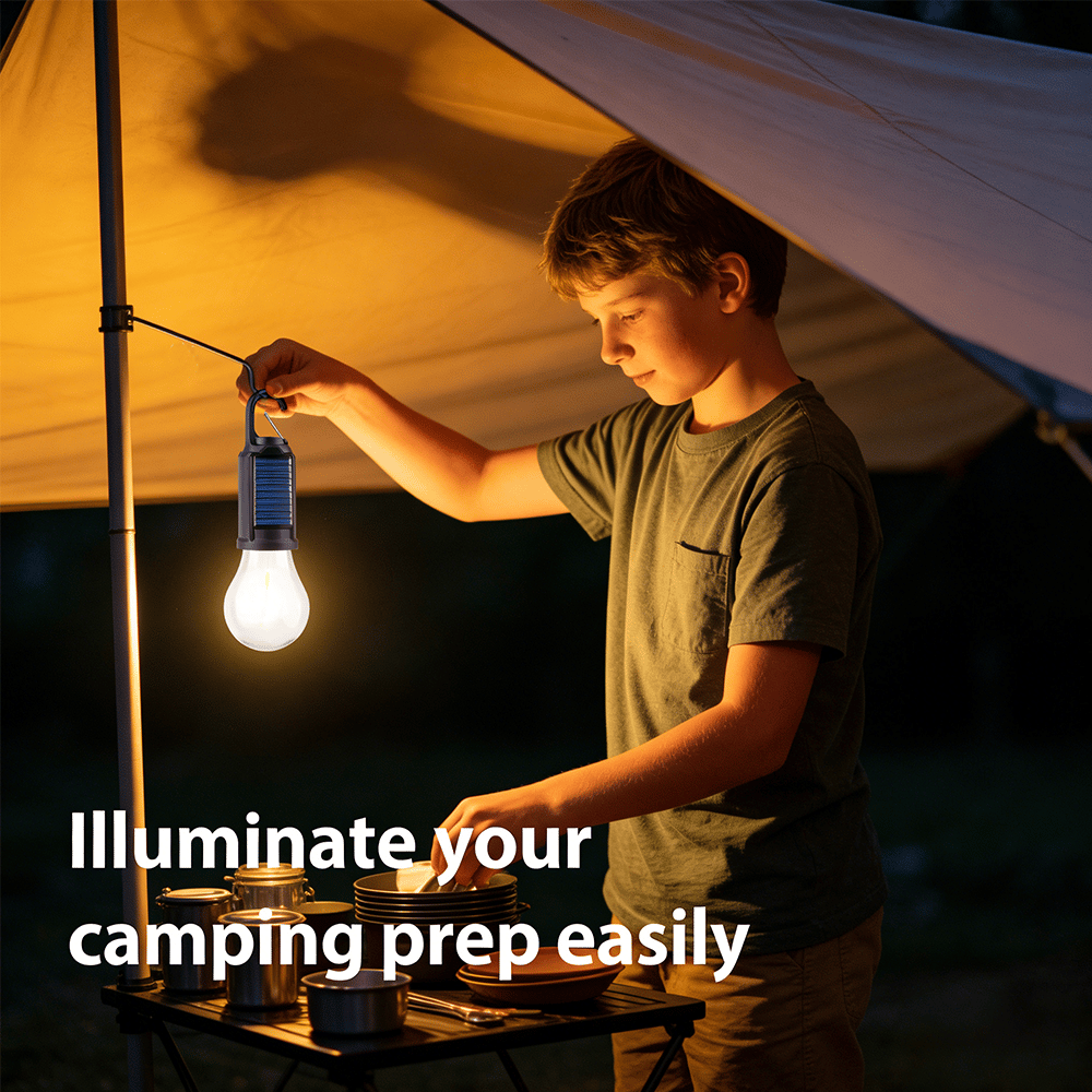 🌞 Solar Tent Camping Light Bulb