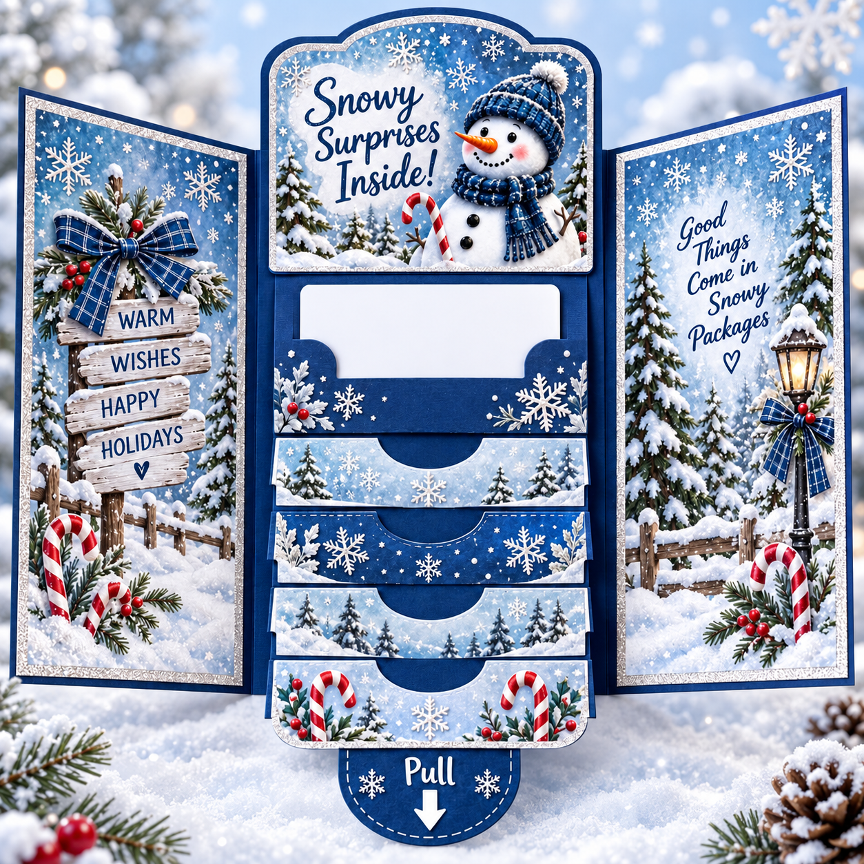 Snowman Christmas gift card booklet