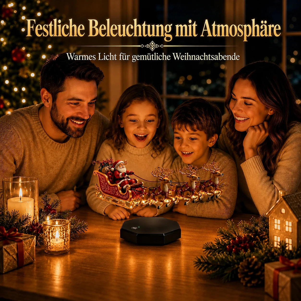 Schwebender Weihnachtsmannschlitten – magnetisch schwebende Weihnachtsdekoration