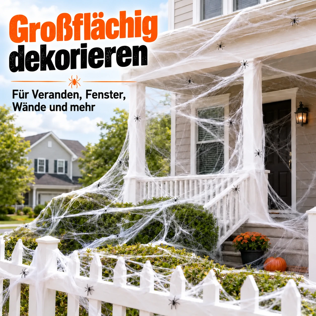 Dehnbares Halloween-Spinnennetz-Dekorationsset