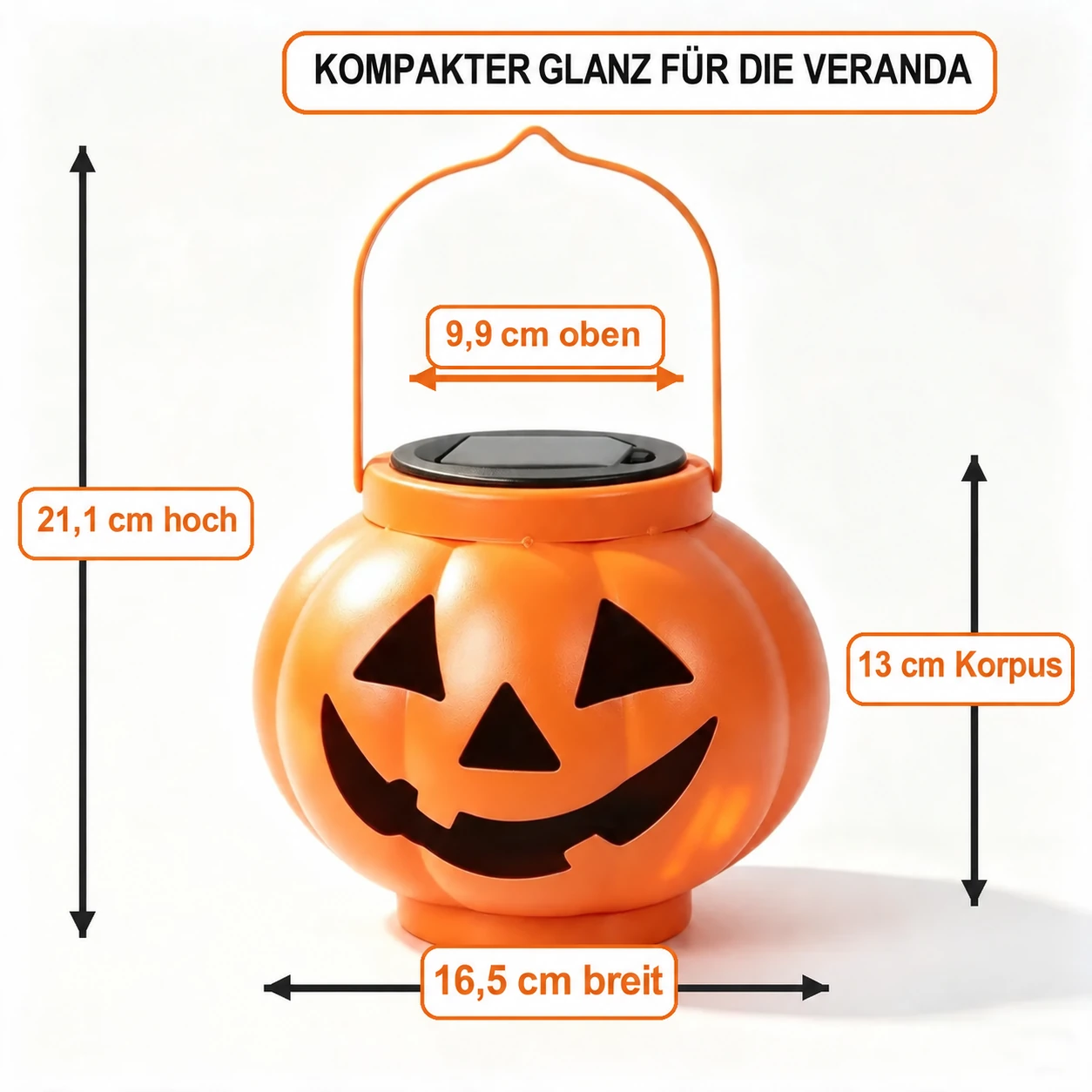 Solarbetriebene Halloween-Kürbislaterne