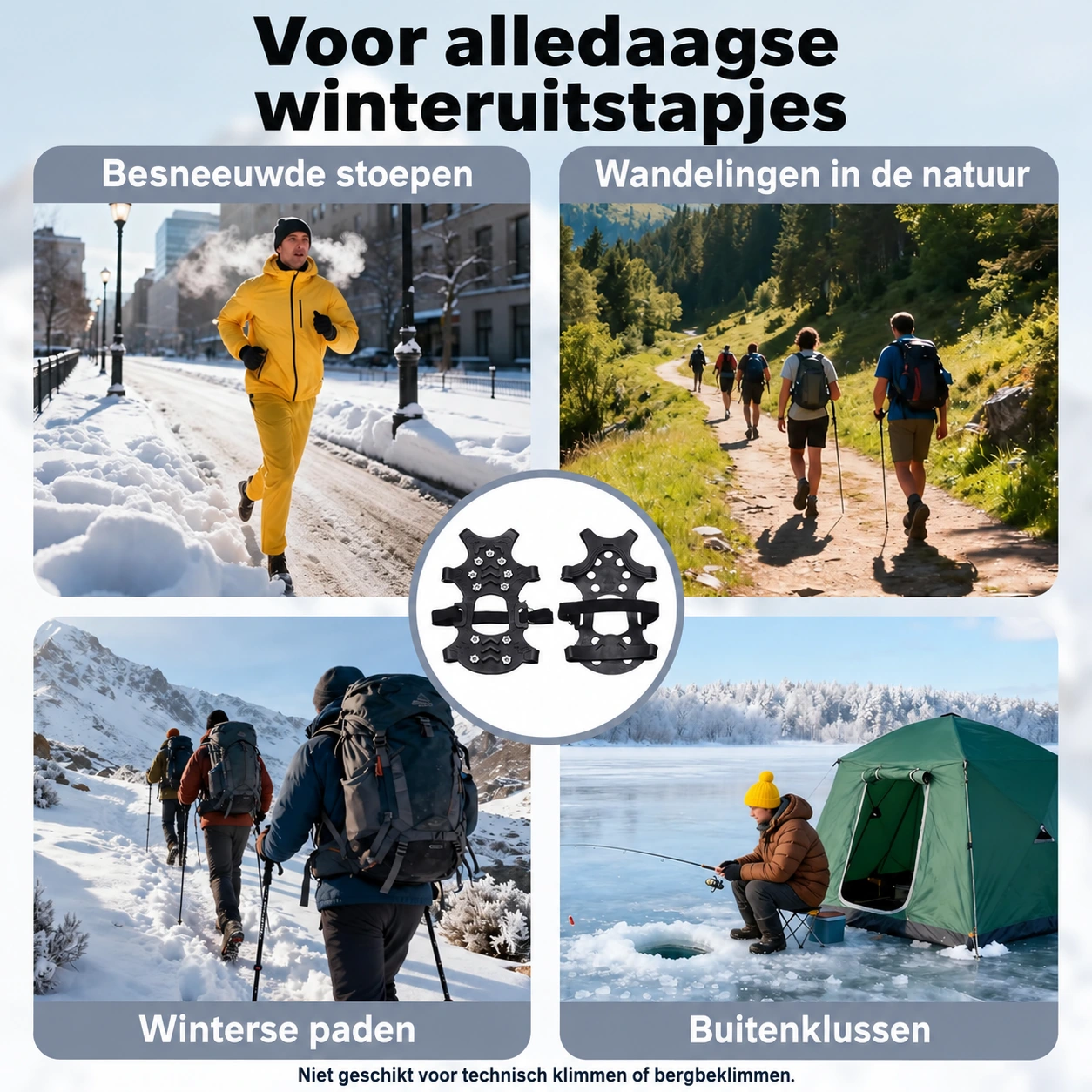 Stalen spikes voor grip