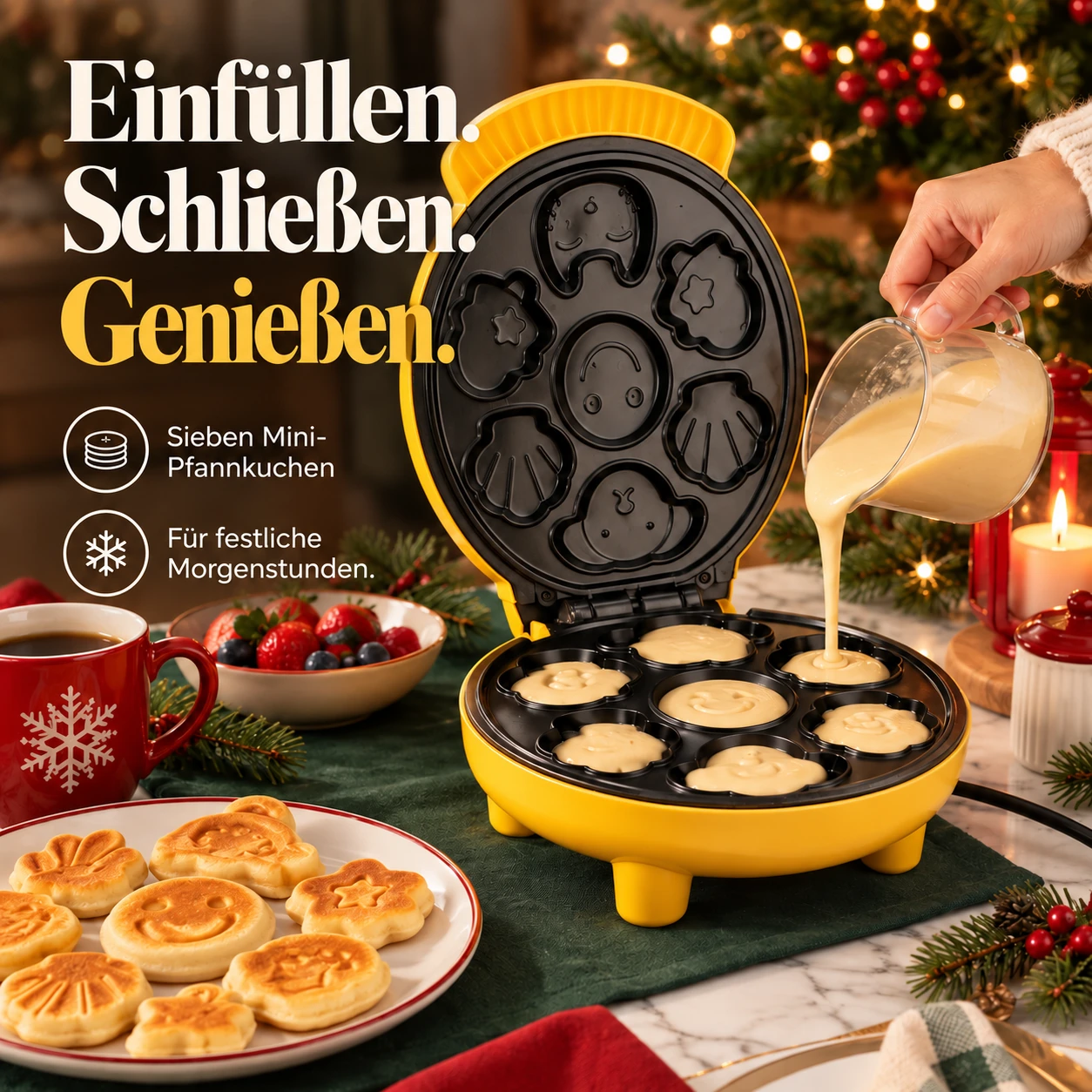 Pfannkuchenmaschine mit 7 Tierformen – Weihnachtsspaß beim Frühstück