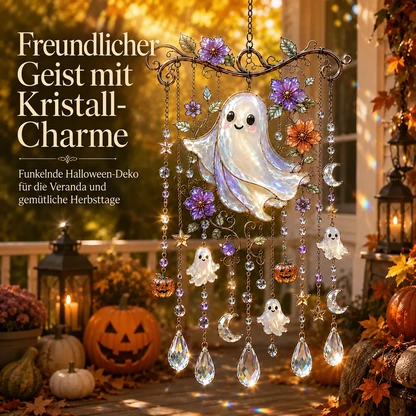 Halloween-Sonnenfänger in Buntglasoptik – hängende Dekoration