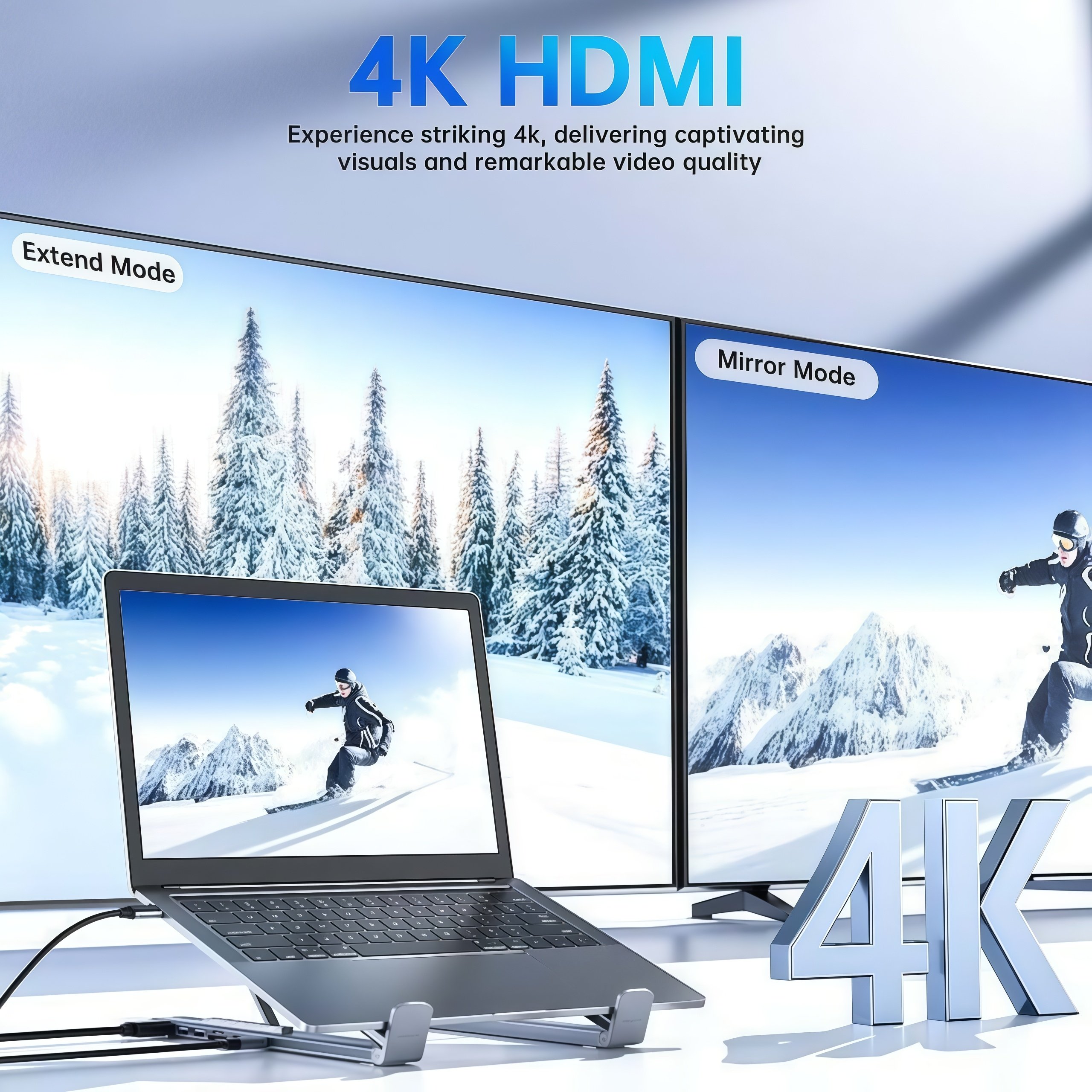 💻 2026 New 8-in-1 USB-C Laptop Stand & Docking Station