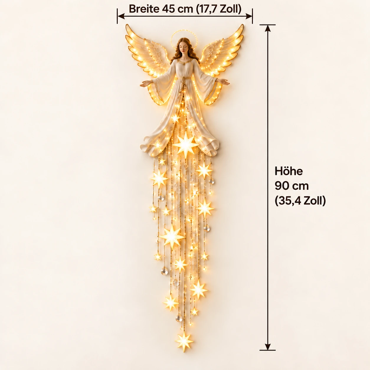 Engelssegen-Sternenfall-Wandleuchte – himmlische Weihnachts-Wanddeko