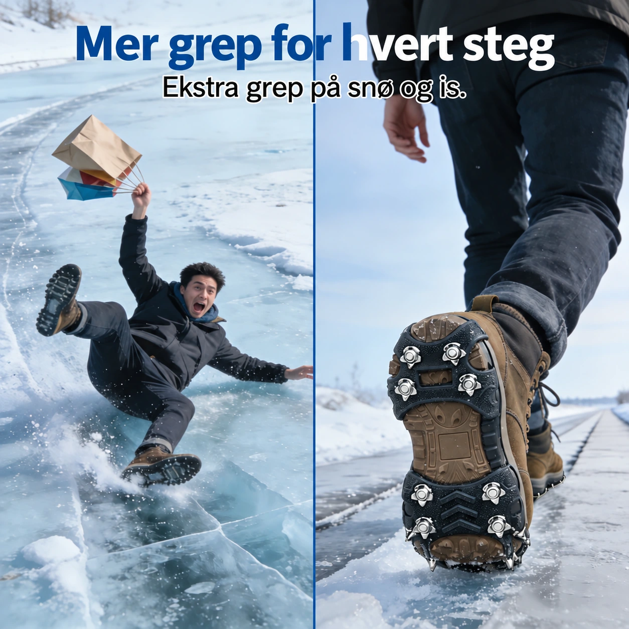 Brodder til å trekke over skoene