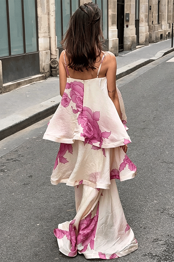 Women's Printed Tiered Maxi Gown