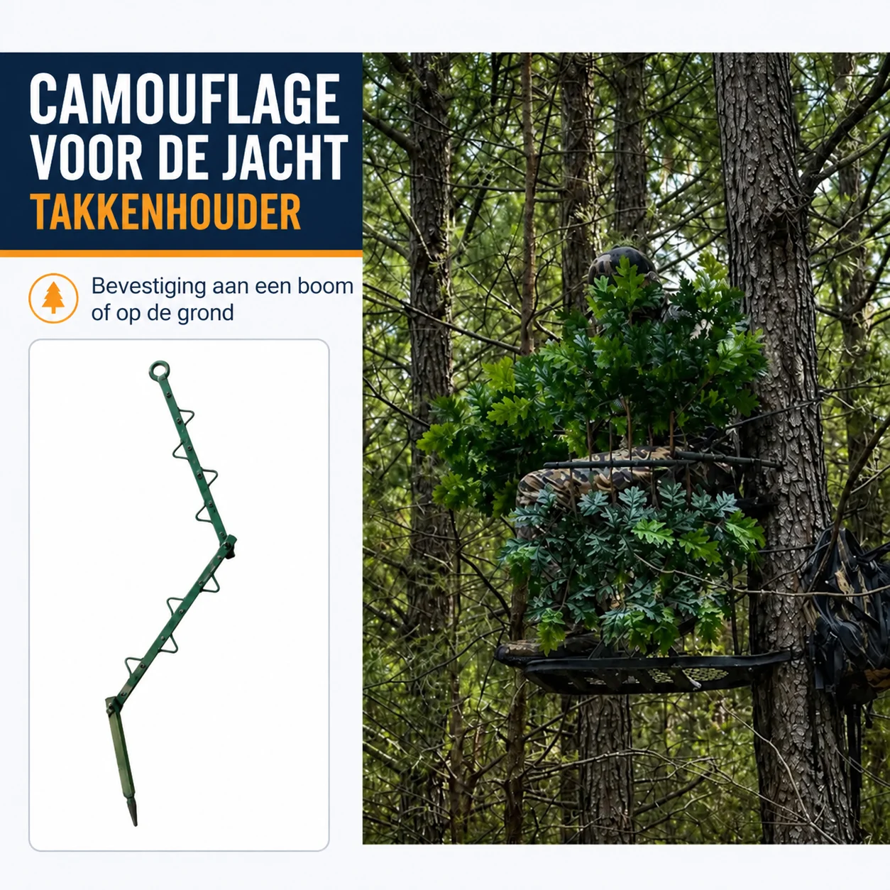 Takkenhouder voor jachtcamouflage