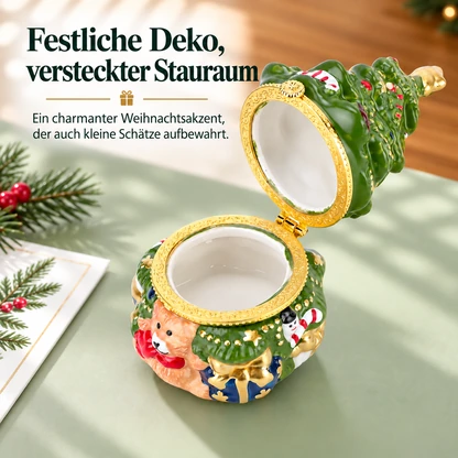Weihnachtsbaum-Wunschbox mit Duftkerze im Keramikgefäß