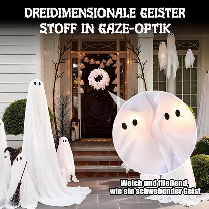 Geisterkranz mit 12 Lichtern – leuchtende Halloween-Türdekoration