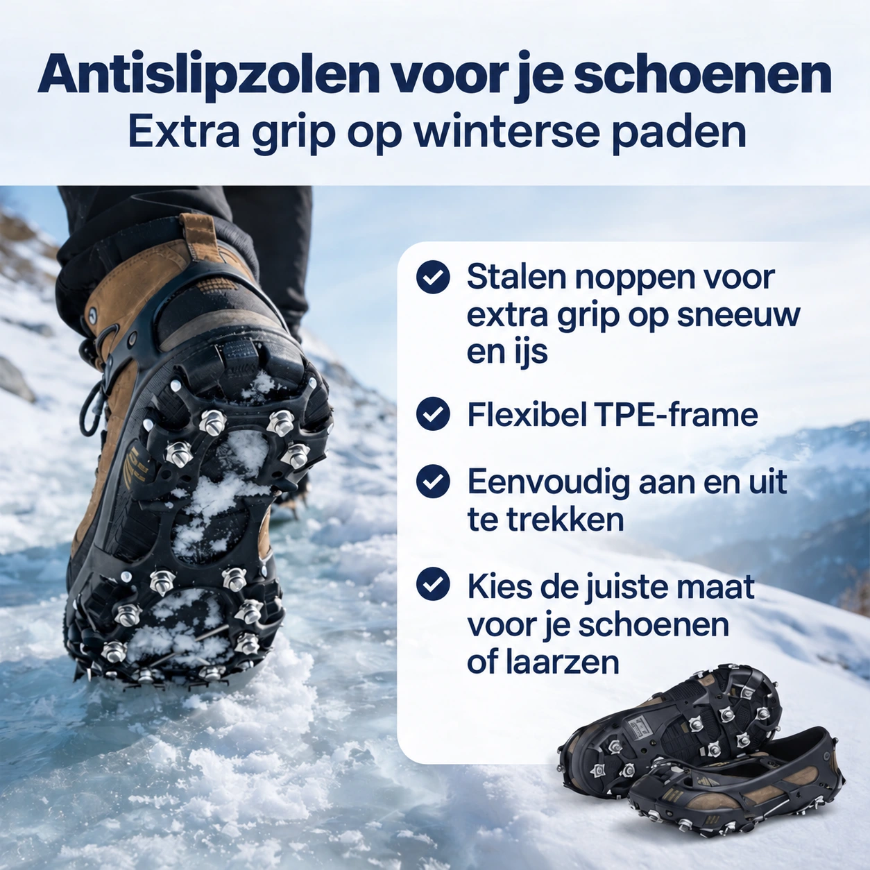Antislipspikes voor over je schoenen