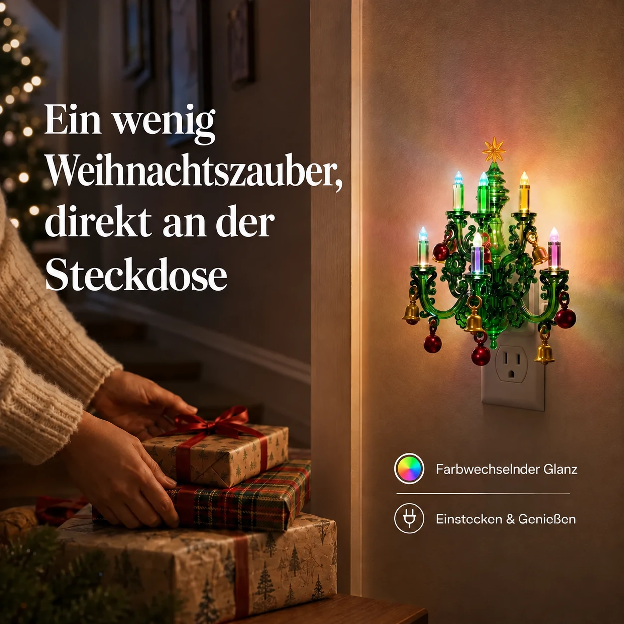 Weihnachtsbaum-Kronleuchter-Nachtlicht im Vintage-Stil