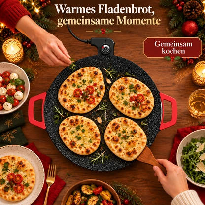 Elektrische Fladenbrot-Grillplatte | Kochen am Tisch zu Weihnachten
