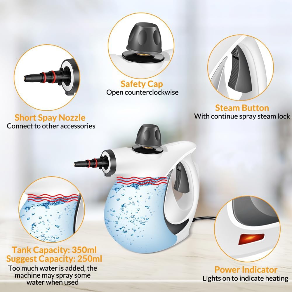 🧼 Multi-Surface Natural Steam Cleaner – Chemical-Free Deep Cleaning Power