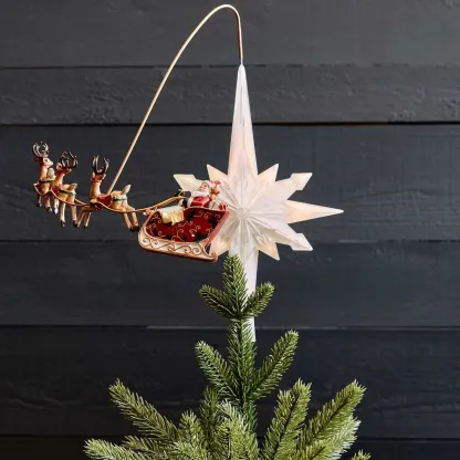 Santa’s Sleigh Animated Christmas Tree Topper