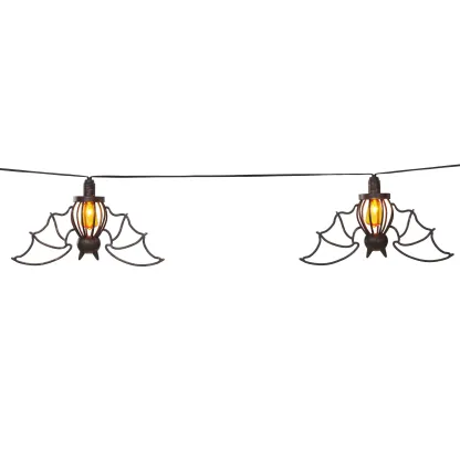 Haunting Glow Spider or Bat Halloween String Lights – Set of 5