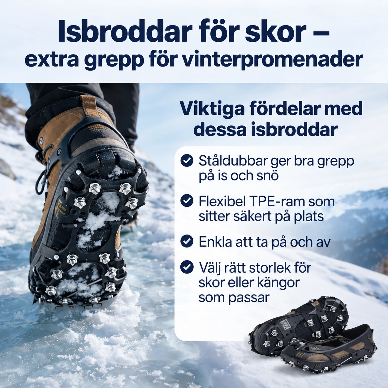 Ståldubbar för snöiga underlag