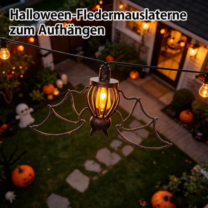 Halloween-Lichterkette mit Spinnen oder Fledermäusen und gespenstischem Licht – 5er-Set