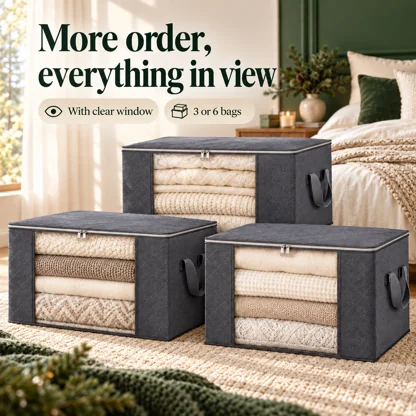 Windowed Storage Bags for Clothes &amp; Bedding