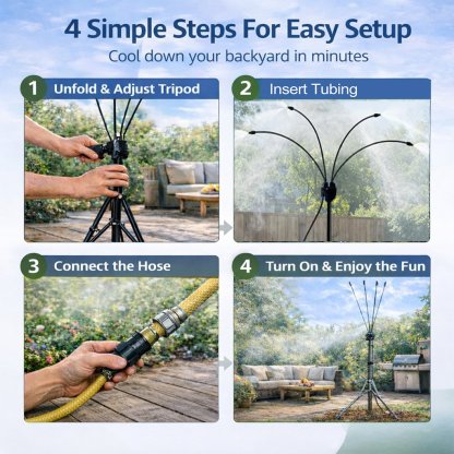 🌡 Portable Misting System – Cool Down 20°F Anytime, Anywhere 💧