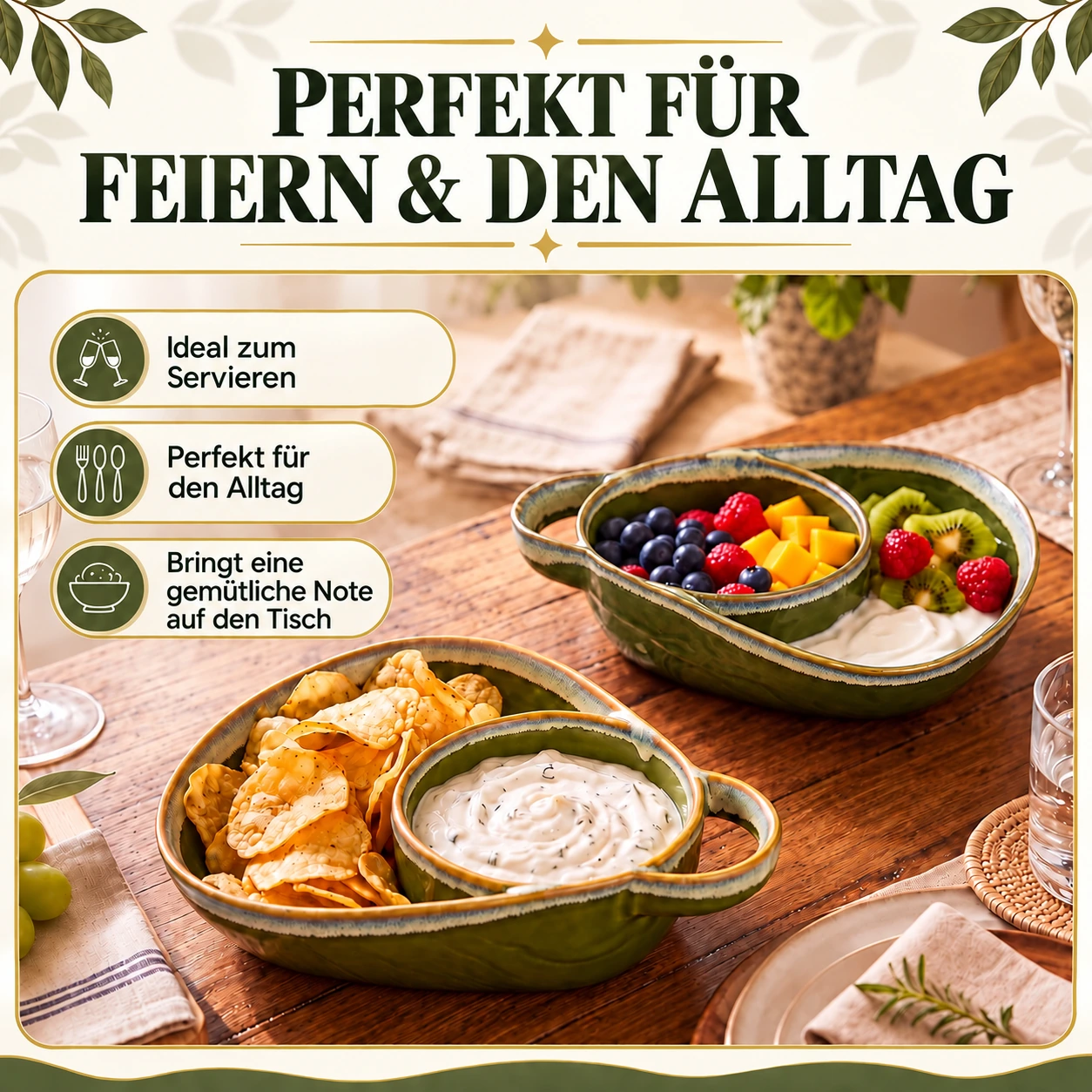 Suppe und Sandwich in einer unterteilten Schale