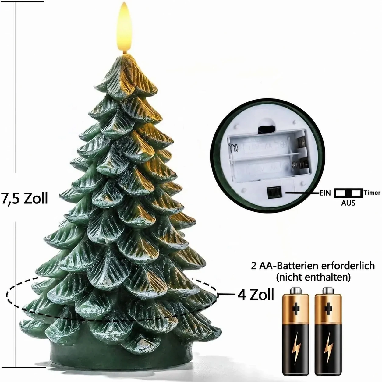 Flammenlose Weihnachtsbaum-LED-Kerze