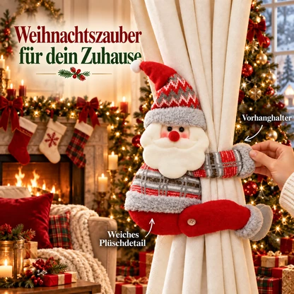 Weihnachts-Umarmung: Vorhangraffhalter und Griffdeko