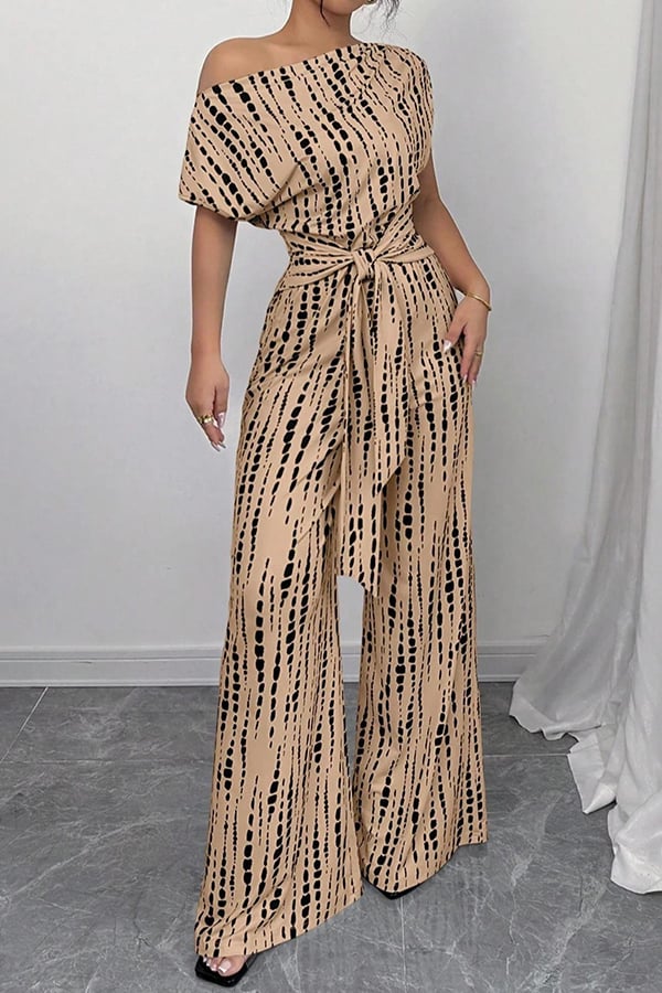 Women’s Printed Asymmetrical Wide-Leg Jumpsuit(Buy 2 Free Shipping)