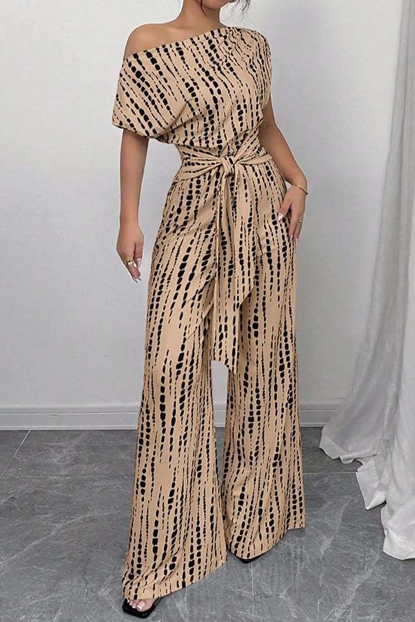 Women’s Printed Asymmetrical Wide-Leg Jumpsuit(Buy 2 Free Shipping)