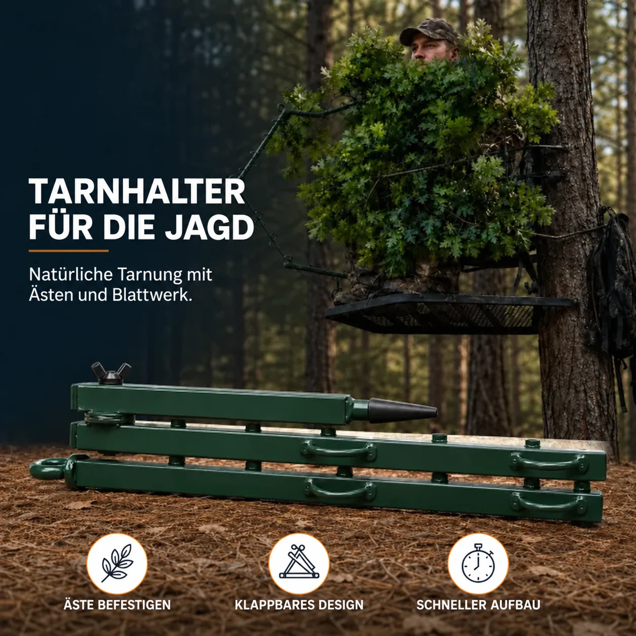 Tarnhalter für Äste – natürlicher Sichtschutz für die Jagd