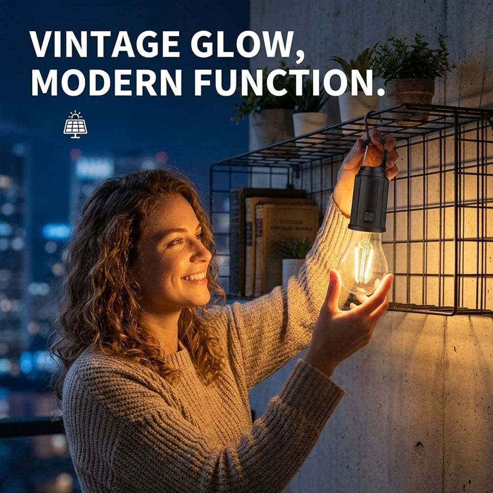 🌞 Solar Tent Camping Light Bulb