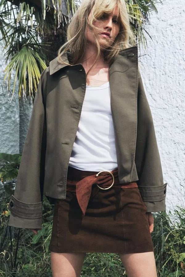 Women’s Cropped Hooded Trench Jacket (Buy 2 Free Shipping)