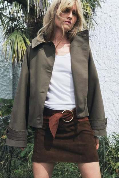 Women’s Cropped Hooded Trench Jacket (Buy 2 Free Shipping)
