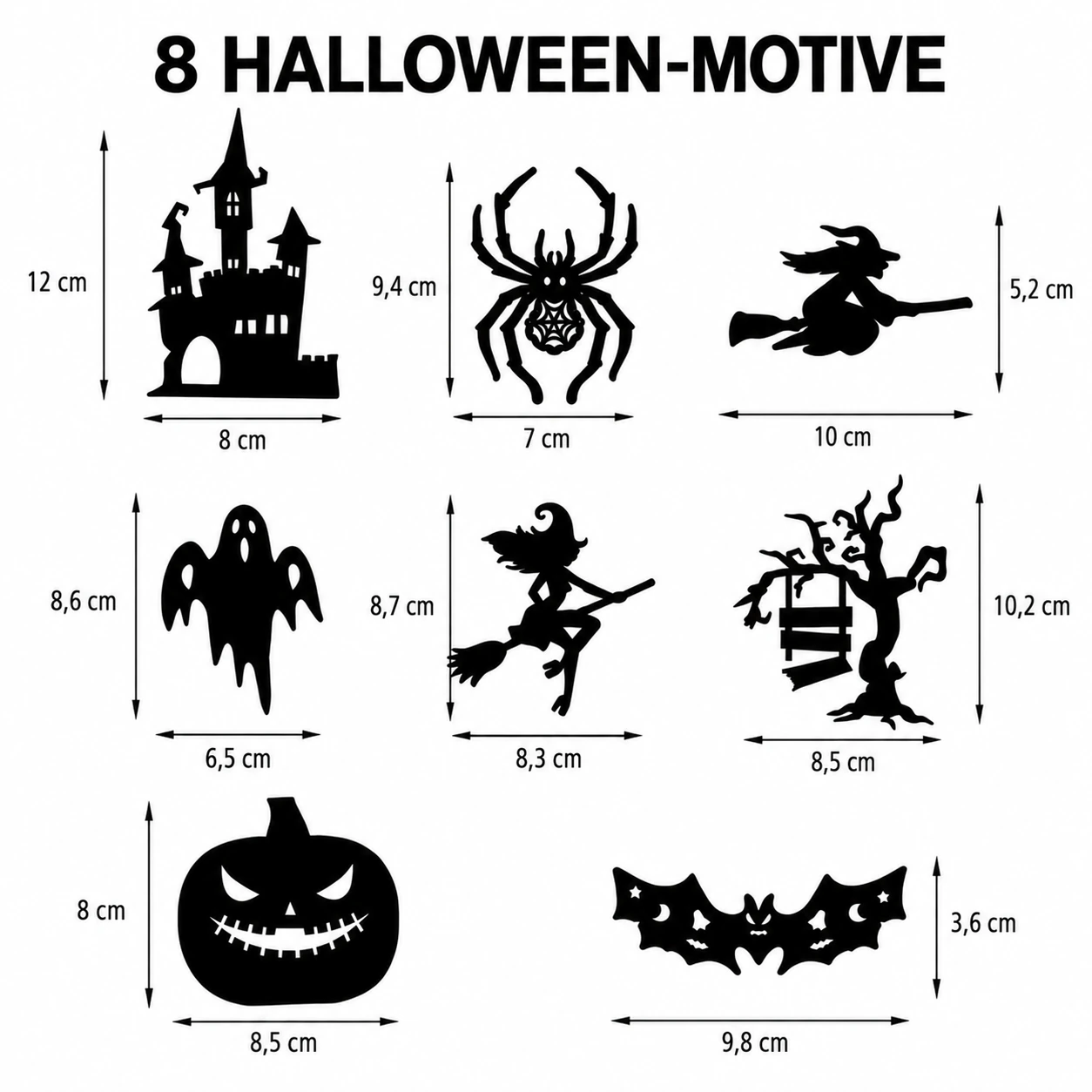 Leuchtende 3D-Halloween-Wandaufkleber – 30-teiliges Set