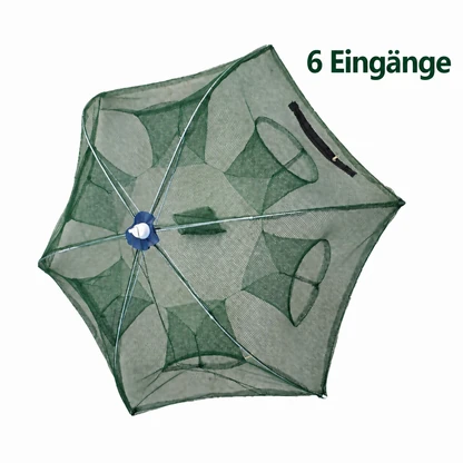 Faltbare Regenschirm-Fischreuse | Varianten mit 6–12 Eingängen