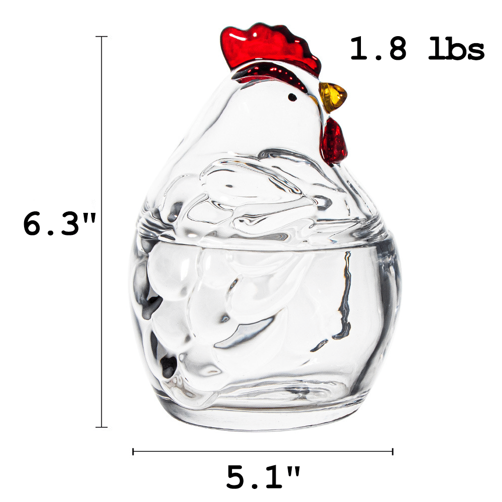 🐓 Hand-Painted Rooster Glass Storage Jar