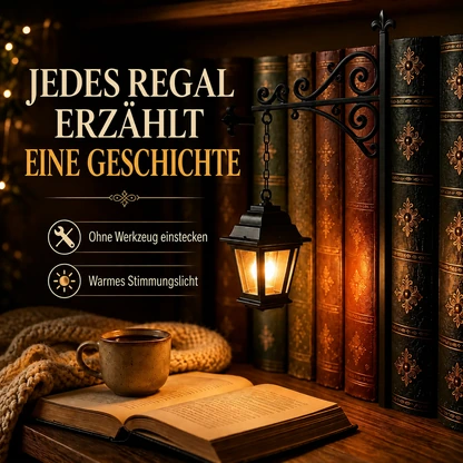 Verzauberte Bücherregal-Einsteckleuchte – Vintage-Laterne oder lesender Geist