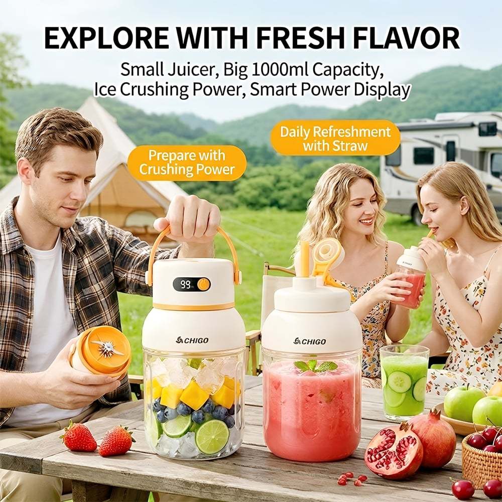 Portable Electric Juicer Cup 🥤 — Enjoy fresh, nutrient-rich smoothies anytime without cords or bulky blenders 🍓