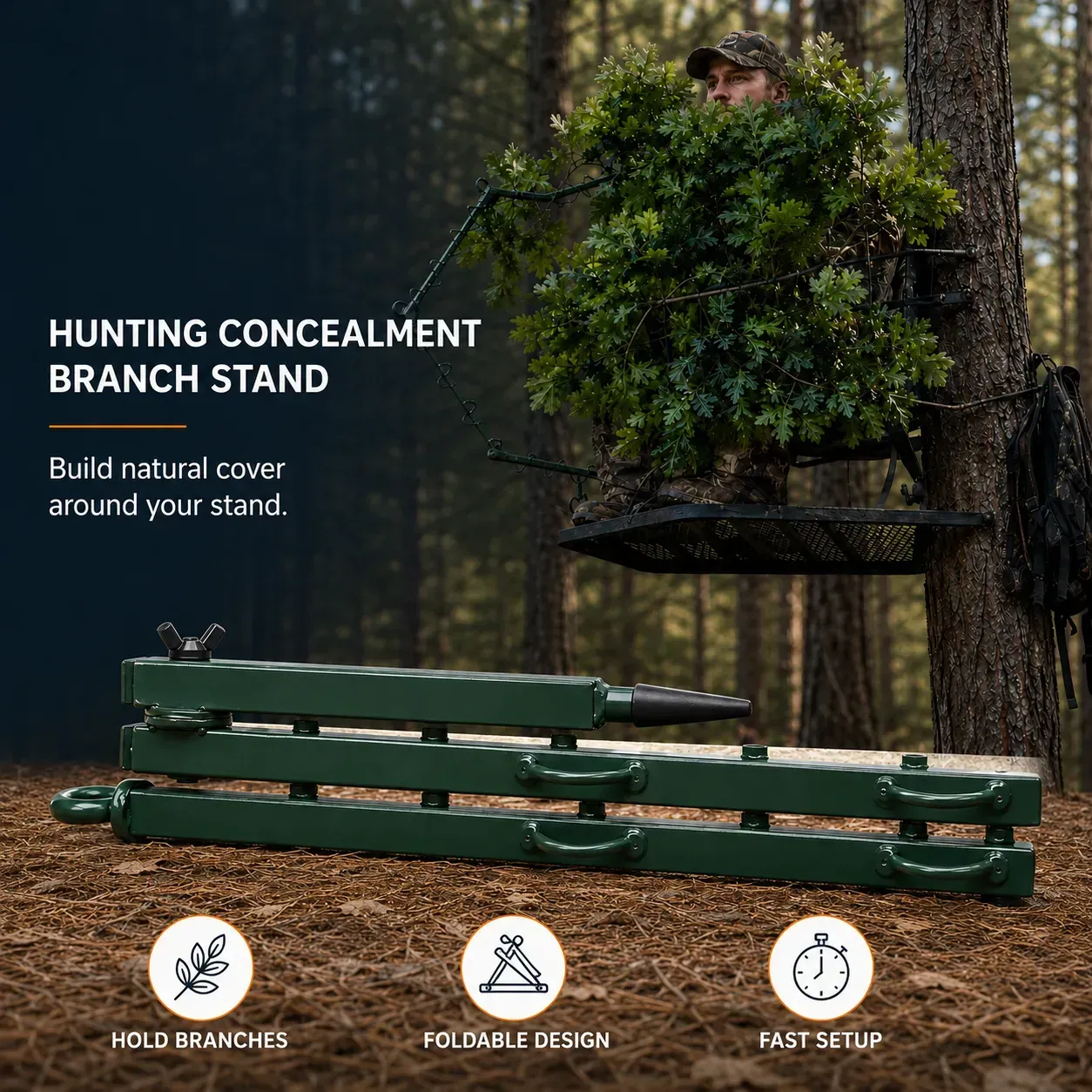 Hunting Branch Holder Stand for Natural Brush Concealment | Averlynco