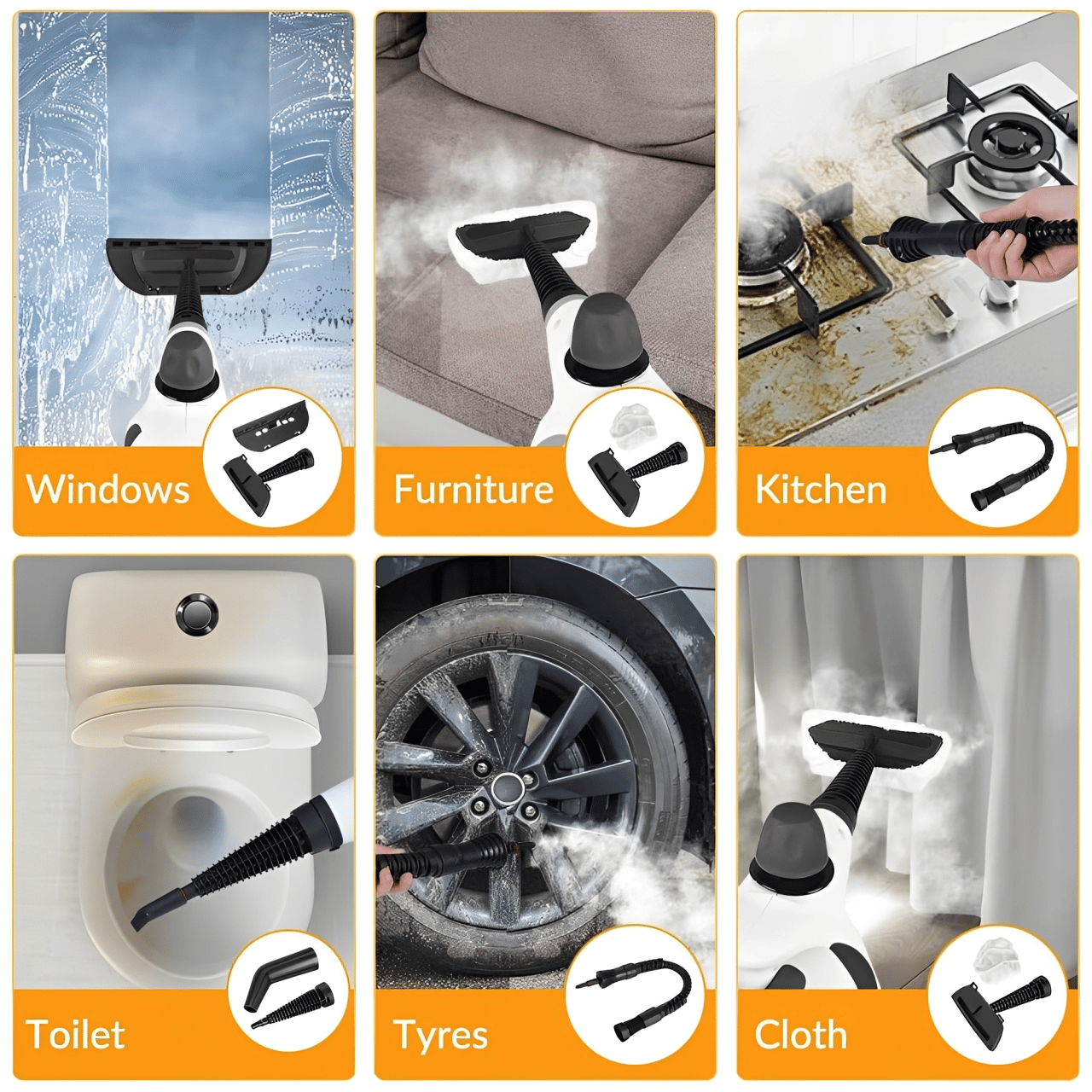 🧼 Multi-Surface Natural Steam Cleaner – Chemical-Free Deep Cleaning Power