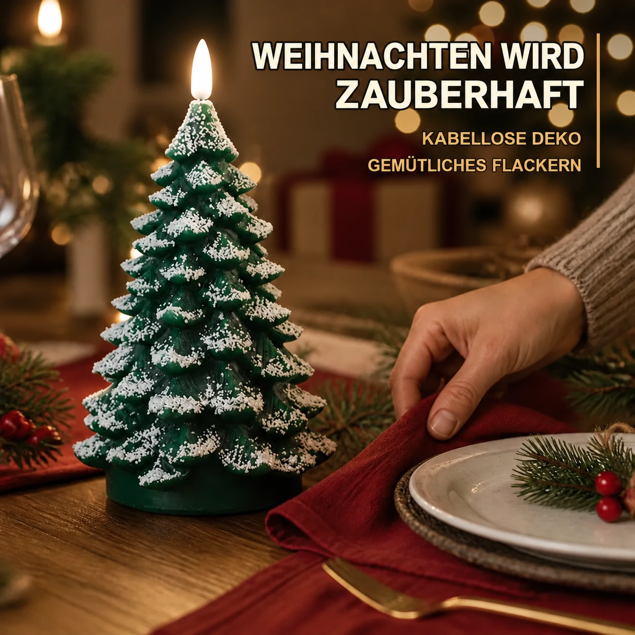 Flammenlose Weihnachtsbaum-LED-Kerze