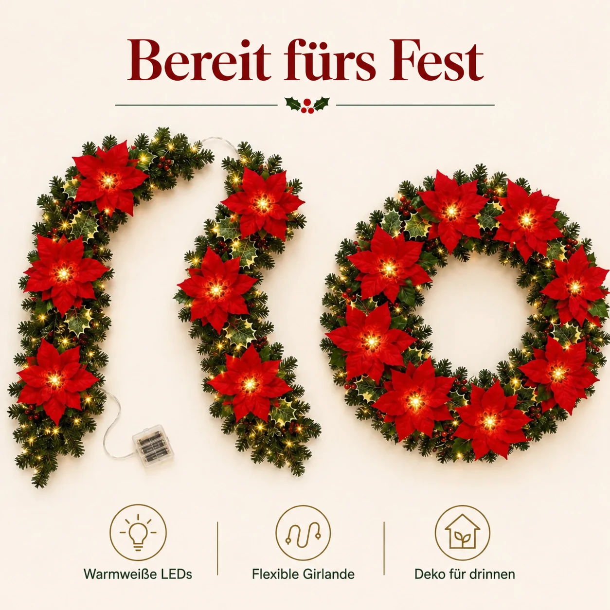 🎄✨ Weihnachtsstern-LED-Lichtergirlande