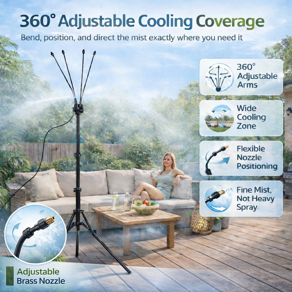 🌡 Portable Misting System – Cool Down 20°F Anytime, Anywhere 💧