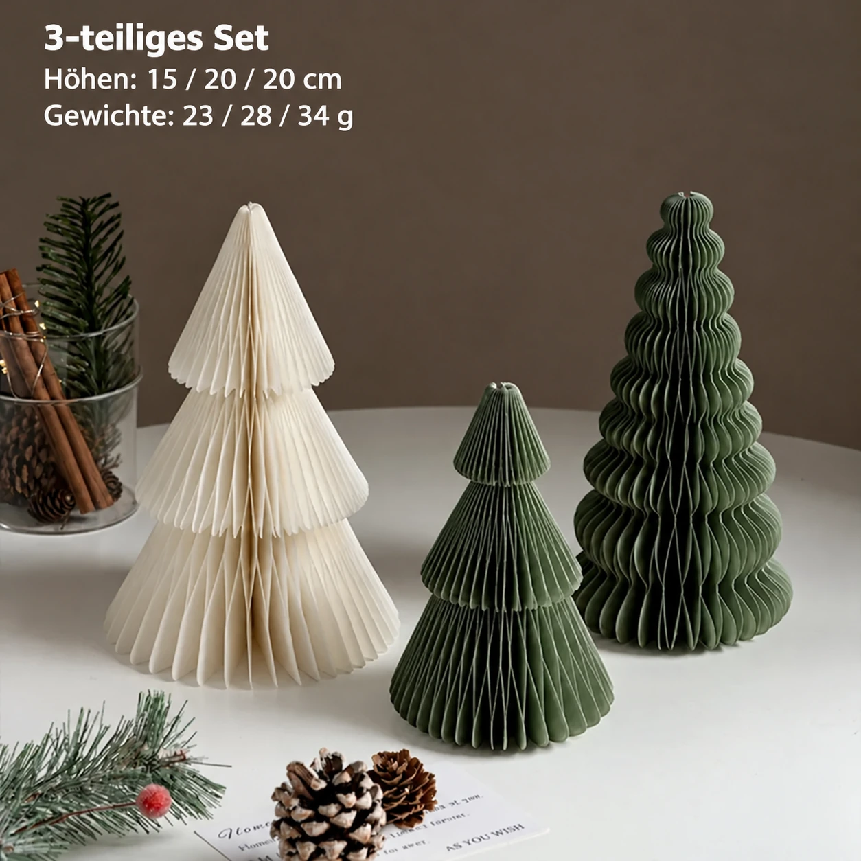 Flach faltbare Waben-Weihnachtsbaum-Sets