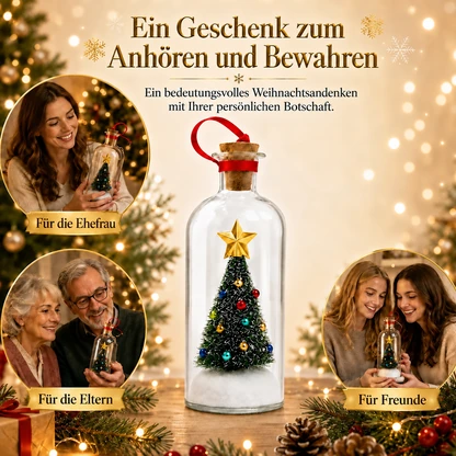 Weihnachtsbaum-Erinnerungsflasche mit Sprachaufnahme – Geschenk mit persönlicher Sprachnachricht